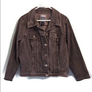 Jean Jacket Distressed Black 18/20 Plus Size Denim